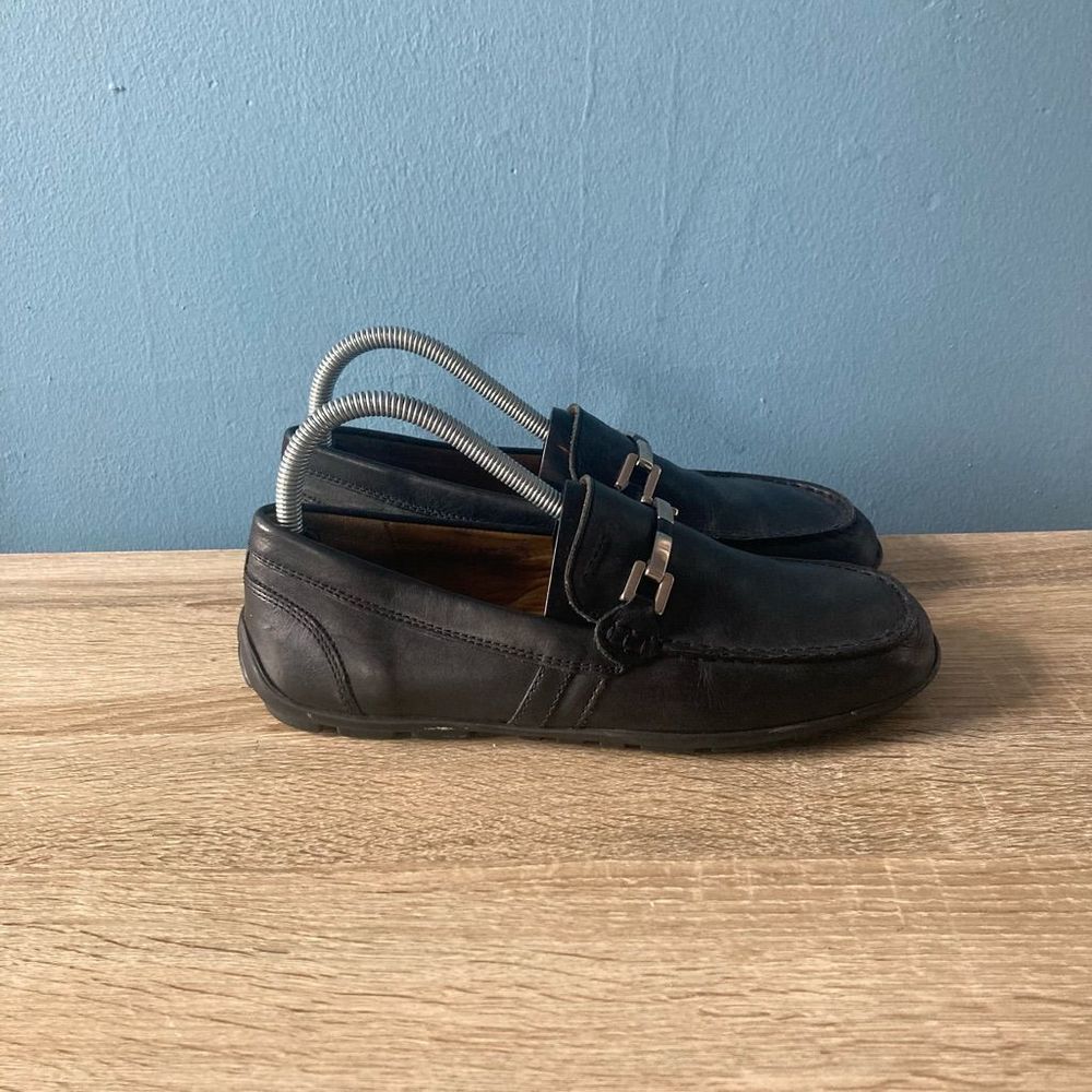 Geox Respira Size 39/6 US Black Leather Loafer
